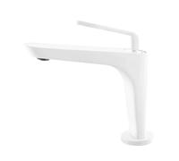 CYBSFKJ Gray Undercounter Basin Faucets Elegant Luxury Design Single Handle Bathroom Hot and Cold Water Washbasin Sink Taps(White)