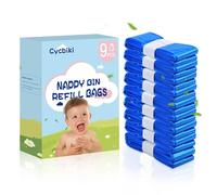 Cycbiki 9 Pack Nappy Bin Refills Smellproof nappy bags Diaper Bin Pail Disposal Bags,Compatible with Angelcare and Spross Diaper, Twist & Click,Tommee Tippee and all others,hold upto 320 nappies