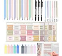 CYCFMYYLY 36 PCS Stationary Sets, Back to School Stationery Set with 5 Labels, 12 Colored Pens, 6 Ballpoint Pen, 10 Color Sticky Notes, 3 Markers