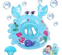CYCFMYYLY Baby Swimming Float, Pool Inflatable Ring Bath Float with Safety Seat and Handle Helps Age of 3-36 Months Learn to Kick & Swim Float(Crab Blue)