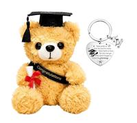 CYCFMYYLY Graduation Bear, Cute Teddy with Keychain, Scroll, Robe and Hat, Stuffed Animals, 2026 Grad Party Favor Present, Personalised Graduation Gift for Her & Him