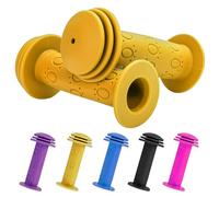 CycForge Bike Handlebar Grips - Soft Non-Slip Kids Universal for Boys Girls, Paw Print & Solid Colours, Bike, MTB, Scooter Grip (Yellow)