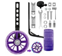 CycForge Bike Stabilisers for childs Bikes - Flashing Quiet Wheels Stabilisers - Suitable for 12 14 16 18 20 Inch Kids' Variable and Single-Speed Bicycles-Big Purple