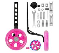 CycForge Bike Stabilisers for childs Bikes - with Noiseless Pink Flash Wheels - Compatible with 12 14 16 18 20 Inch Kids' Variable Bicycles & Single-Speed Bikes.