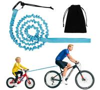 CycForge Elastic MTB Tow Rope-Parent-Child Mountain Bike Towing Strap Reflective traction, Portable Outdoor Bungee Cord for Adults & Kids（Blue）