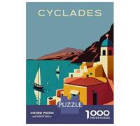 Cyclades Jigsaw Puzzle 1000 Pieces, Historic Square Architecture, 1000 Pieces for Adults, Birthday Gift for Adults, Screen-Free Fun, 52x38cm/1000pcs