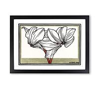Cyclamen Flowers by Julie De Graag Framed Print | A2 Black Framed Wall Art | Ready to Hang | Modern Floral Picture | Living Room Bedroom Lounge Office