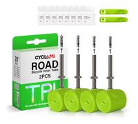 CYCLAMI 1/2/4 pieces TPU Inner Tube for Road Bikes with Removable Valve Core, 38g bicycle inner tube for 700C x 18/23/25/28/30/32C, Presta valve:45/60/80mm (4 inner tubes-FV:80MM)