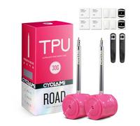 CYCLAMI 1/2PCS TPU Inner Tube 700C,Metal Valve Ultralight 30g Road Bike Inner Tube Compatible with 700x18/23/25/28/30/32C Metal Presta Valve 45/65/85mm (2PCS-Presta Valve:65mm)