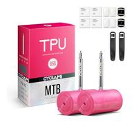 CYCLAMI Metal Valve TPU Gravel/MTB Inner Tube, 2PCS TPU 4.0 Bike Inner Tube with Excellent Air Retention,for Gravel 700x32/35/37/40/47C-622 & Mountain Bike 26"/27.5"/29"X1.9-2.5 (MTB 27.5"-FV:45MM)