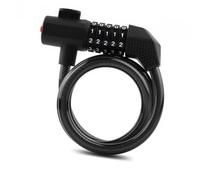 Cycle Cable Security Locks with Coiled Form and Two Access Modes | Combination Interface with Five Numbered, Manual Access Option, Flexible Positioning for Cycle Parking