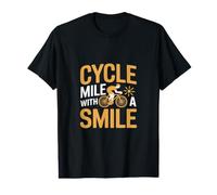 Cycle Mile with A Smile - Cyclist Racing Bicycle Value Graphic T-Shirt