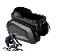 Cycle Phone Bag | Front Frame Pouch Waterproof Cycle Phone Bag | Lightweight Top Tube Bag Cycling Accessories, TPU Phone Touch Hard Case Frame Storage Bag for Phones Below 6.5inch