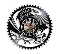 Cycle Sport Mountain Bike Wall Art Wall Clock Gears Mountain Biking Vintage Vinyl Record Wall Clock Cycling Bicycle Bikers Gift Without LED