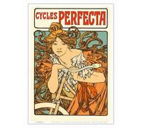 Cycles Perfecta Bicycles - Vintage French Advertising Poster by Alphonse Mucha c.1902 - Master Art Print 10in x 14in