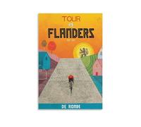 Cycling Art Athletes Tour of Flanders Monumental Cycling Spring Classic Cycling Art Poster Canvas Poster Wall Art Decor Print Picture Paintings for Living Room Bedroom Decoration 12x18inch(30x45cm)