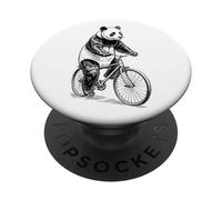 Cycling Bicycle Panda Bear Vintage Cyclist Biker Animal PopSockets Adhesive PopGrip