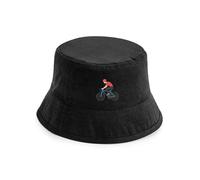 Cycling Bike Embroidery Bucket Hat for Adults | Embroidered Cotton Sun Cap