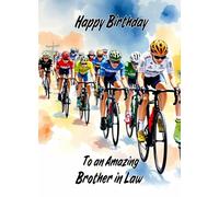 Cycling Bike Riding Birthday Card for Brother in Law