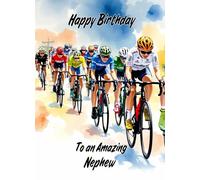 Cycling Bike Riding Birthday Card for Nephew