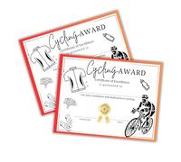 Cycling Bike Riding Racing Certificate Award 50pk 8.5x11” Biking 100 Rides Triathlon Team Trainer Achievement Race Winner Improved