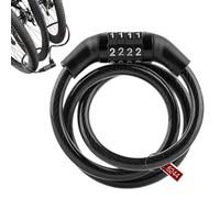 Cycling Cable Lock - 4 Digit Combination, Heavy Duty Security | Portable Anti-Theft Device, Steel Cable, Compact Outdoor Lock Protects Bikes, Scooters, Equipment, Ensures Safety During Rides Storage