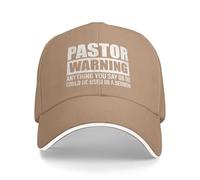 Cycling Caps,Pastor Warning Anything You Say Hip Hop Hats Breathable,Adjustable Plain Hat for Women Running Travel