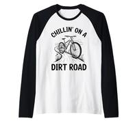 Cycling Chillin On A Dirt Road Outdoor Bike Art Men Women Raglan Baseball Tee