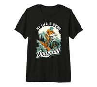 Cycling Design for BMX Mountain Biking - is Going Downhill Premium T-Shirt