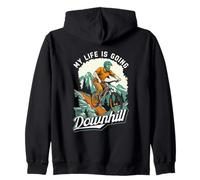 Cycling Design For Bmx Mountain Biking - Is Going Downhill Zip Hoodie