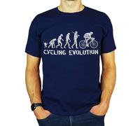 Cycling Evolution - Stylish Bespoke Cyclist Gift for Men | Him | Dad | Grandad | Brother | Uncle T-Shirt Navy L