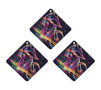 Cycling Forever Colorful Speed 3 Pcs Car Air Freshener Automotive Aromatherapy Tablets Hanging Scented Cards for Room Bathroom Rhombus