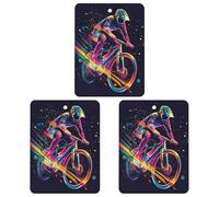 Cycling Forever Colorful Speed 3 Pcs Car Air Freshener Automotive Aromatherapy Tablets Hanging Scented Cards for Room Bathroom Square