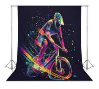 Cycling Forever Colorful Speed Photo Studio Backgrounds Black Photography Backdrop for Portrait Video Shooting Live 56"x98"