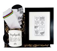 Cycling Gift Set for Him - Funny Bike Mug, Socks & Art Print - Unique Mens Road Bike Present - Perfect for Dads, Husbands & Cyclists - UK Exclusive