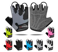 Cycling Gloves Half Finger Unisex Padded Grips Palm Bicycle Summer Riding MTB Bike Gloves for Men Women Non-Slip Fingerless Short Mountain Bike Ride Sports Hiking Mitts Climbing Gym (Grey, XL)