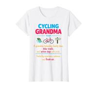 Cycling Grandma Definition Retro Value Graphic T-Shirt, Women, White, S