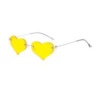 Cycling Heart Shaped Glass Sunglasses Ultra Light Diamond Frameless Glasses Street Shooting Eyeglasses