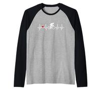 Cycling Heartbeat World Bike Day Rider Love Raglan Baseball Tee