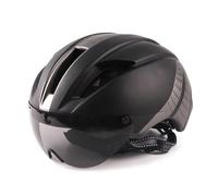Cycling Helmet Men,Womens Bike Helmet Lens Goggles Helmet Road Racing Bike With Removable Lenses Sun Outdoor Cycling Time Trial Safety Cap(Black,L 57 61CM)