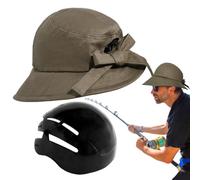 Cycling Helmet Women Adult - Portable Women Cycling Helmet for Sun Hat - Unisex Wide Brim Adjustable Windproof Hat Sports Outdoor Gear for Hiking Camping Fishing