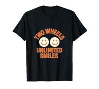 Cycling Humor Two Wheels Unlimited Smiles Retro Design T-Shirt