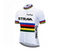 Cycling Jersey Set Men's Cloth Bicycle Short Sleeve Set Quick-Dry Breathable Shirt 12D Cushion Shorts Padded Pants/Bib Short (White Jersey, X-Large)…