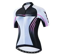 Cycling Jersey Women Bike Jersey Full Zipper Cycle Shirt Short Sleeve Road Bicycle Clothing Riding Racing MTB Top Clothes for Lady Female Mountain Sports top Summer Pink White Size M