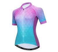Cycling Jersey Women Bike Shirts Team Bicycle Clothing Ladies Biking Tops Tights Purple Flower S