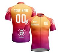Cycling Jerseys Men's Women's Short Sleeve Cycling Jersey Full Zip with Pockets Personalised Team Name Team Your Name Logo Breathable Cycling Clothing Quick Dry Bike Shirt A02