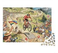 Cycling Mountain Bike Downhill Wooden Jigsaw Puzzle Waterproof 1000 Piece Puzzles for Adults Impossible Educational Games
