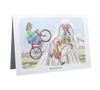 Cycling Mountain Biking Humour Cartoon A5 Funny Blank Greeting Card by Armand Foster