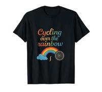 Cycling Over The Rainbow Bike Wheel Rainbow Design T-Shirt