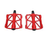 Cycling Pedals Double Side Non Slip Pins Aluminum Alloy Hollow Lightweight Road Mountain Bike Pedals Wide Tread Area Stable Connection for Mountain Road Riding 1 Pair (Red)